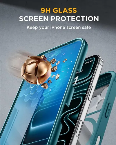 Vista 354 de Miracase Serie de vidrio para iPhone 11 de 6.1 pulgadas, funda protectora de cuerpo completo resistente mejorada con protector de pantalla de vidrio