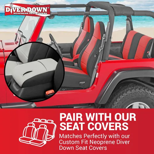 Vista 6 de Diver Down Funda de neopreno para consola central - Compatible con Jeep 1997-2006 TJ Wrangler - Funda para apoyabrazos acolchada - No quema el codo