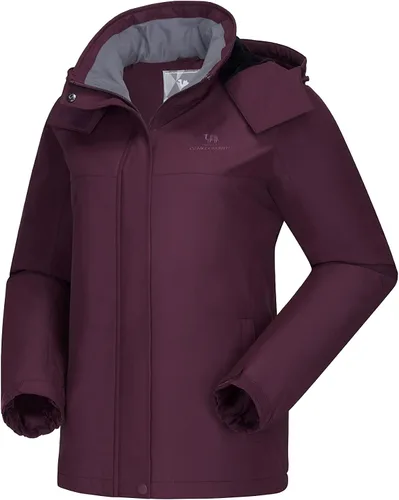 Vista 2 de Camel Crown Chaqueta de esquí para mujer, abrigo de nieve para invierno, vellón cálido, impermeable, chaqueta para snowboard