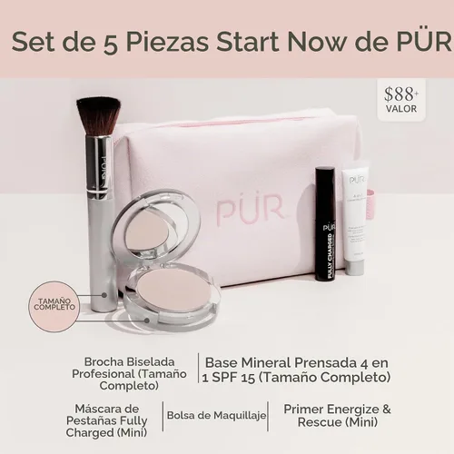 Vista 2 de PÜR Minerals Multitasking Essentials Kit - Makeup Gift Set Includes 4-in-1 Correcting Primer, Fully Charged Mascara, 4-in-1 Pressed Mineral Powder &