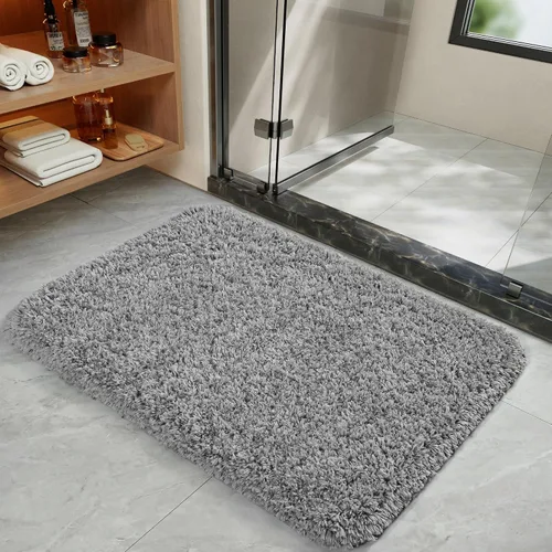 Vista 2 de LOCHAS Alfombra de baño de microfibra antideslizante de 36 x 24 pulgadas Gris