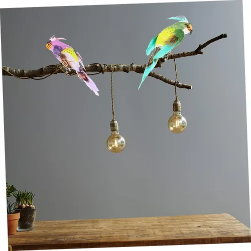 Vista 4 de NOLITOY 6 pájaros artificiales de espuma de simulación de cola larga, pájaros falsos para decoración de Navidad