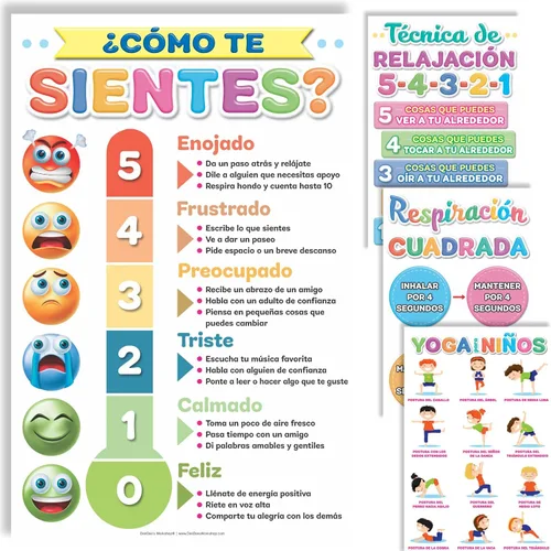 Vista 8 de Taller de DeeDee 4 Pósteres del Termómetro de Sentimientos para Niños
