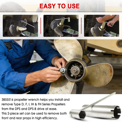 Vista 4 de Kit de herramientas de doble propulsión 3855516 Llave de hélice para Volvo Penta D F Duoprop