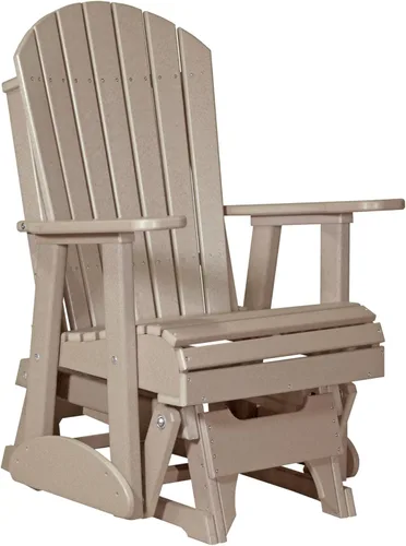 Vista 27 de LuxCraft Silla mecedora Adirondack de 2 pies, mecedora para patio al aire libre, balancín deslizante para exteriores (caoba antigua)