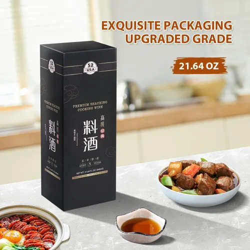 Vista 8 de 52USA Premium Shaoxing Vino para Cocinar 640ml (Paquete de 2), Vino de Cocina Chino Asiático, Vinos de Arroz Shao Hsing, Vino de Arroz Shaoxing