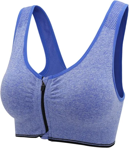 Vista 40 de Brasier deportivo o para yoga con cierre frontal de ganchos y cremallera para mujer