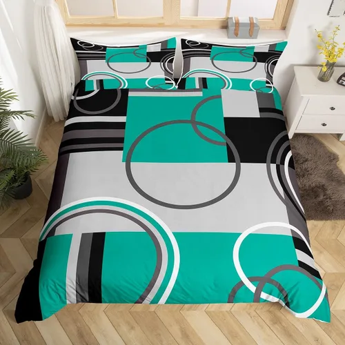 Vista 10 de Erosebridal Bohemian Duvet Cover Twin Country Southwestern Comforter Cover for Kids Teens Boho Aztec Arrows Diamond Bedding Set Black Gray Geometric