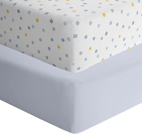 Vista 7 de Featherhead™ Paquete de 2 sábanas bajeras para moisés para bebé niño y niña, 100% algodón de jersey, 16 x 32 pulgadas, ajuste universal para colchón