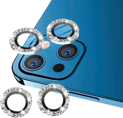 Vista 10 de Compatible con iPhone 12 Pro Max, protector de lente de cámara rosa, Apple iPhone 12 Pro Max, protector de lente con purpurina, accesorios