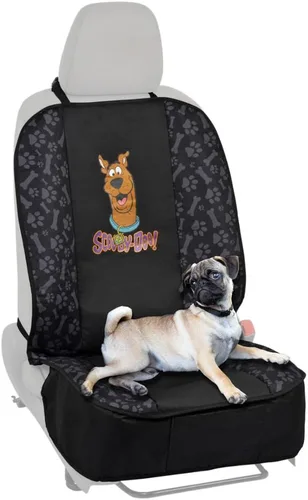 Vista 5 de Scooby Doo - Fundas de asiento de automóvil impermeables para perros, paquete de 2 asientos delanteros, protector de asiento delantero Oxford negro