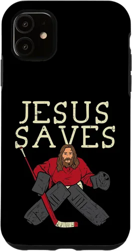 Vista 8 de Jesus Save Ice Hockey Goalie Religious Christian Goaltender Case for iPhone 17