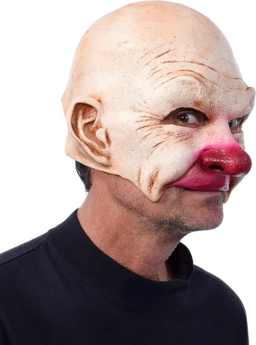 Vista 5 de Zagone Studios Hombres Un Tamaño UV Negro Luz Reactiva Blanco Resplandor Calvo Carnaval Creep Payaso Media Máscara