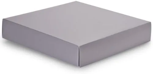 Vista 3 de Paquete de 25, tapas de caja de color negro mate de 10 x 10 x 2 pulgadas con interior blanco limpio