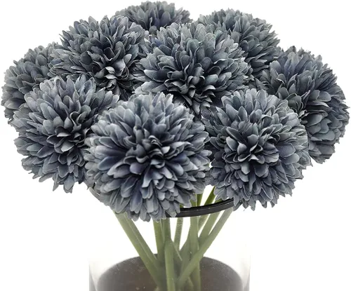Vista 14 de 10 plantas artificiales de flores artificiales de seda de crisantemo, arreglos de hortensias, ramos de boda, decoración del hogar, cocina, jardín