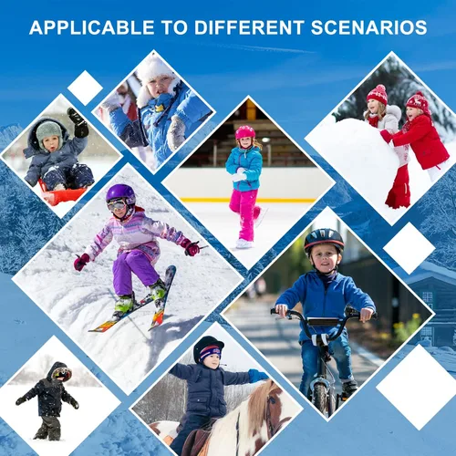 Vista 5 de LUVNFUN Pasamontañas de esquí de doble capa de forro polar para niños y niñas