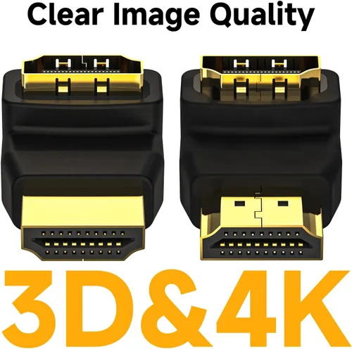 Vista 7 de VCE Adaptador HDMI de 90 grados, paquete de 2, compatible con 3D y 4K, para TV Stick HDTV PC