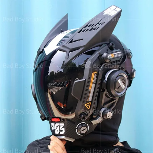Vista 6 de Topoo Máscara punk futura, máscara táctica para cosplay, accesorios cibernéticos para hombres, mujeres, niños, niñas, Halloween, Navidad, fiesta