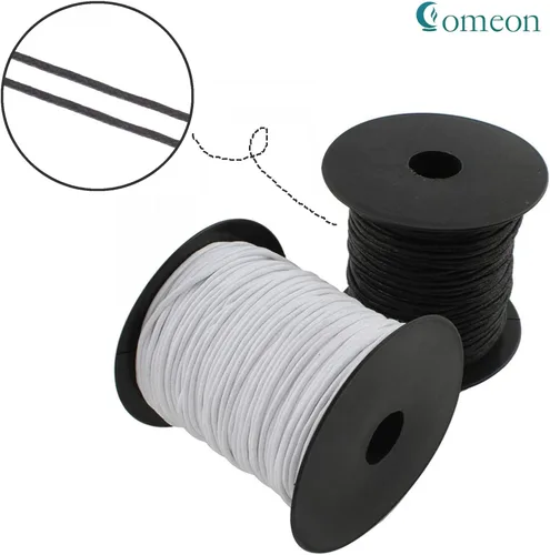 Vista 2 de Comeon Cordón de algodón de hilo encerado de 0.079 in, 80 yardas, correa de cuerda para collar, pulsera, fabricación de bricolaje (negro)