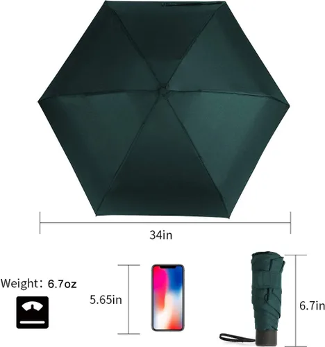 Vista 3 de GAOYAINIG - Mini paraguas pequeño con estuche de diseño ligero y compacto, perfecto para viajes, sombrilla portátil ligera y portátil, paraguas