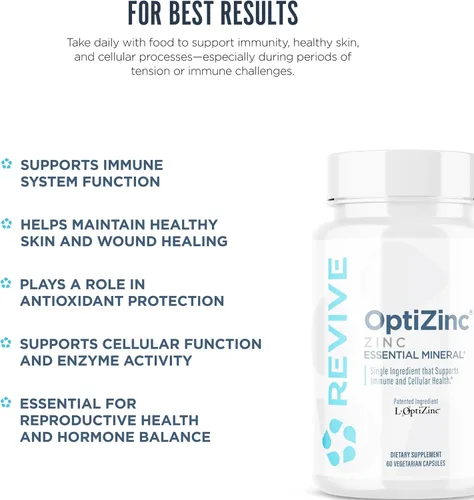 Vista 5 de Revive MD Suplemento mineral de zinc para hombres y mujeres, apoya la inmunidad y la salud celular con OptiZinc de 50 mg - Antioxidante y apoyo