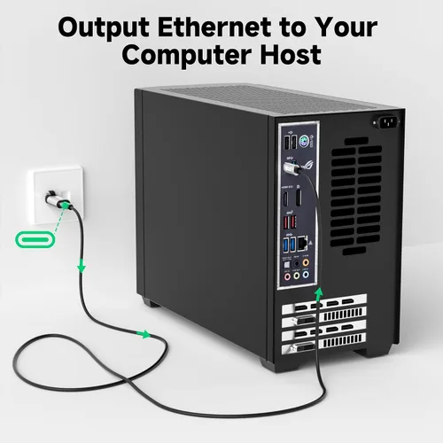 Vista 3 de Adaptador USB C a Ethernet, adaptador Ethernet macho a USB-C hembra, adaptador de red tipo C a RJ45, conexión directa, esencial para viajes/oficina