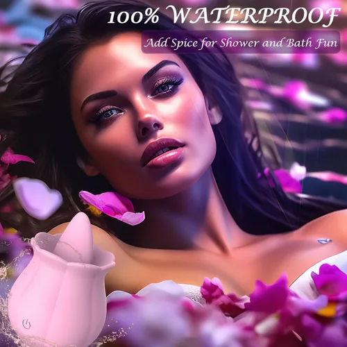 Vista 6 de Juguetes Sexuales Vibrador Dildo Rosa, Juguete para Adultos con 10 Velocidades de Vibración para Mujeres Clítoris Pezón, Juguete Sexual de Lengua
