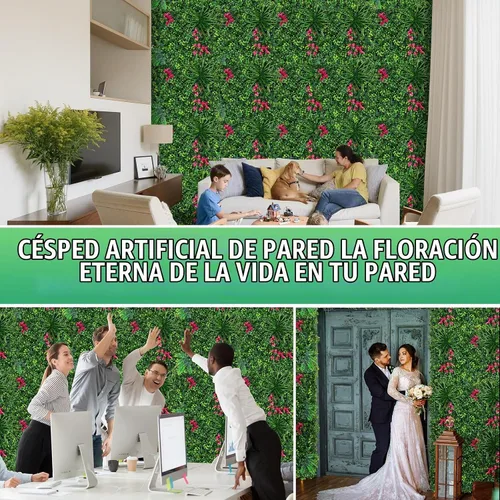 Vista 5 de Grooy Paneles Enrollables de Boj, Pared de Césped 20"x20" (6 PCS), Fondo de Césped, Pantalla de Privacidad, Decoración de Pared Verde Protegida