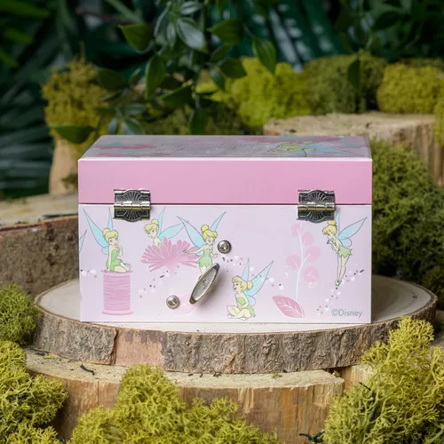 Vista 6 de Happy Homewares Peter Pan Tinkerbell Pink Pixie Dust Glitter - Joyero musical para una niña o amante - Con licencia