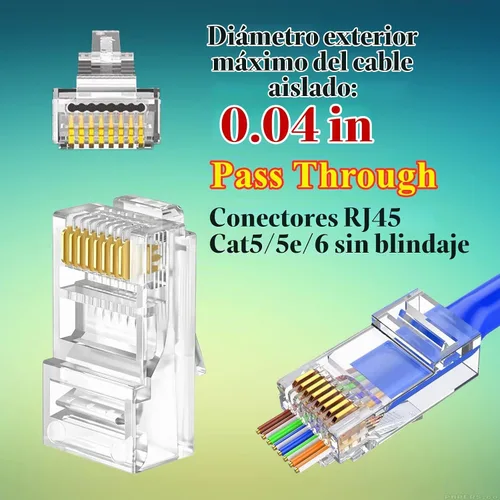 Vista 3 de Gaobige Paquete de 100 conectores de paso Cat5 Cat5e Cat6 RJ45