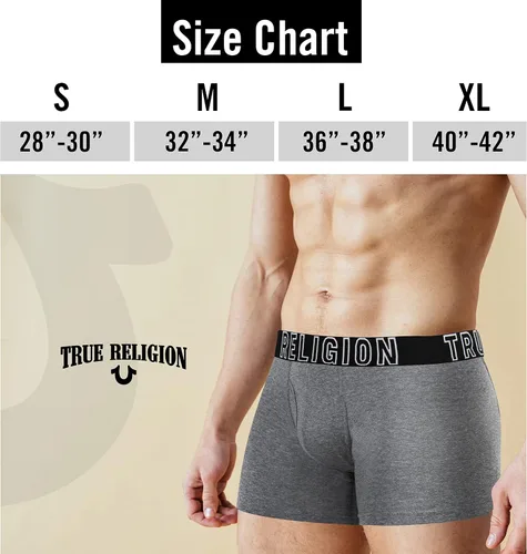 Vista 6 de True Religion Calzoncillos tipo bóxer de algodón elástico para hombre, paquete de 6