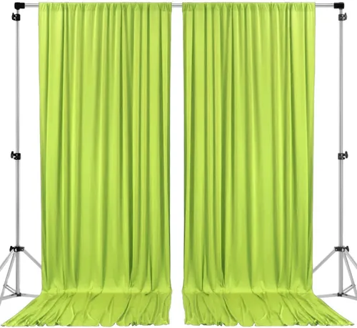 Vista 31 de AK TRADING CO. Cortinas de telón de fondo de poliéster beige de 10 x 10 pies con bolsillos para varillas - Cortinas para decoración de ventanas