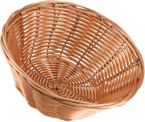 Vista 3 de PINGEUI 16 cestas de pan a granel, cestas redondas de plástico de 7 pulgadas, cestas tejidas pequeñas marrones para alimentos, frutas, verduras