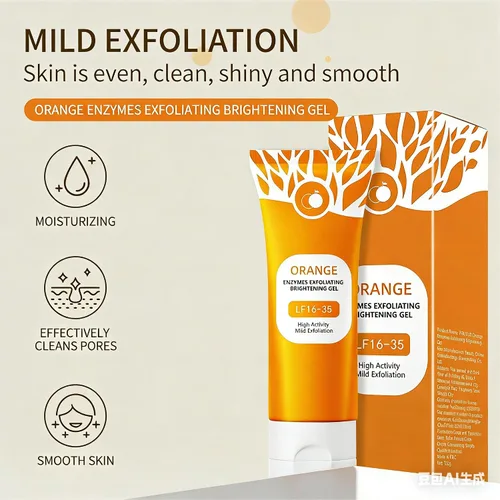 Vista 3 de Gel exfoliante naranja para cara y cuerpo, exfoliante de gel limpiador 2026, exfoliante de poros de naranja, limpieza profunda de poros, elimina