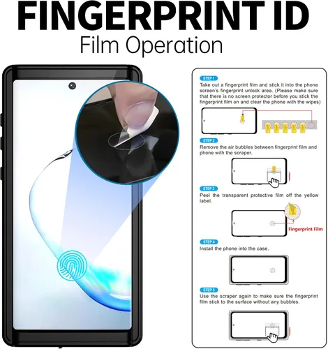 Vista 9 de BEASTEK Funda impermeable para Galaxy Note 10, serie NRE a prueba de golpes, con certificación IP68, con protector de pantalla integrado, cubierta