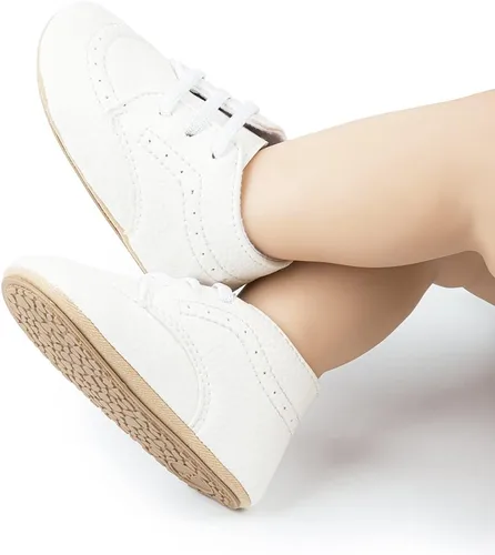 Vista 4 de Casazoe Zapatos Oxford de piel sintética para bebés, niños y niñas, mocasines de boda, zapatos de vestir para bautismo para niños pequeños, zapatos