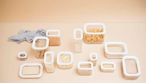 Vista 7 de Mepal Modula - Caja redonda apilable para almacenamiento de alimentos, 3 compartimentos con 1 tapa universal transparente enmarcada, ideal