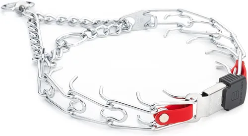 Vista 28 de Collar de perro de acero cromado Herm Sprenger para perros pequeños con hebilla de liberación rápida ClicLock y inserto de Biothane Collar de punta