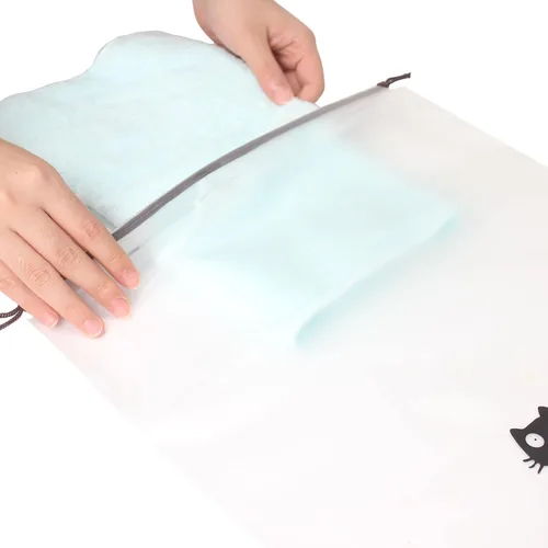 Vista 4 de JSIWOTH Bolsas de zapatos para viajes, organizador grande de almacenamiento de zapatos transparentes con cordón, bolsas de almacenamiento de viaje