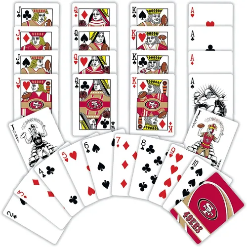 Vista 8 de MasterPieces NFL Cartas de Juego – Baraja de Fútbol de los 49ers de San Francisco con Licencia Oficial para Adultos y Niños – Colección Premium