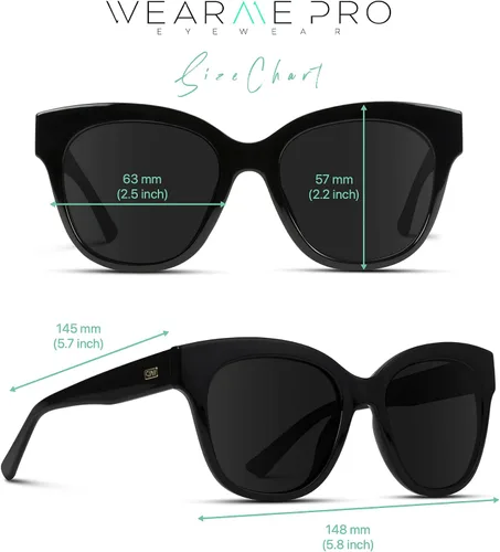 Vista 6 de WearMe Pro - Gafas de sol retro polarizadas de gran tamaño con ojo de gato para mujer talla única
