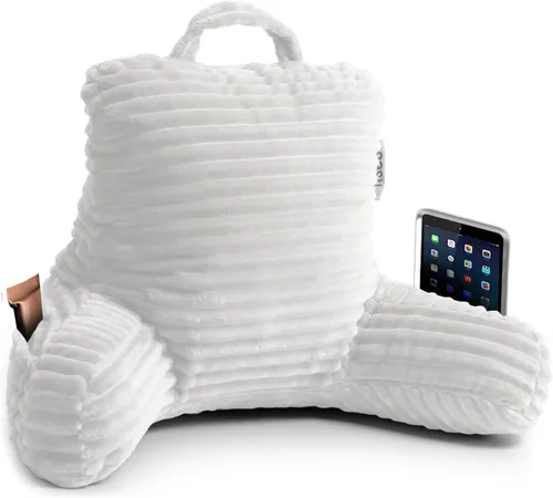 Vista 32 de Nestl Almohada de lectura para niños y adolescentes con espuma viscoelástica triturada, almohadas de respaldo de felpa de corte lujoso para leer