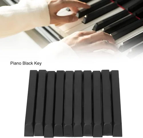 Vista 4 de Llaves de repuesto para piano, 10 piezas ABS negro mate de repuesto para teclado de piano (L:3.9 in)