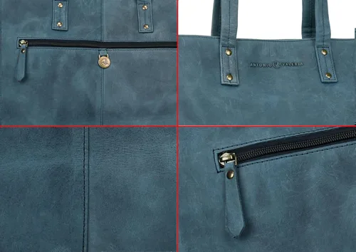Vista 5 de ANTONIO VALERIA Regalo para el día de la madre Avery cuero totebolso de hombro con asa superior para las mujeres