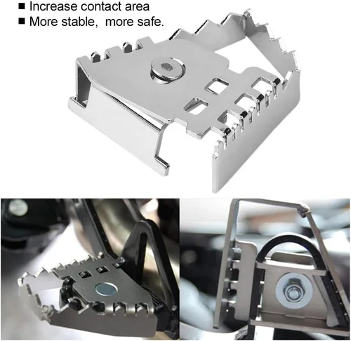 Vista 4 de Acouto extensión de la palanca del freno trasero, motocicleta freno trasero extensión pedales de acero inoxidable ancho pie trasero palanca pedal