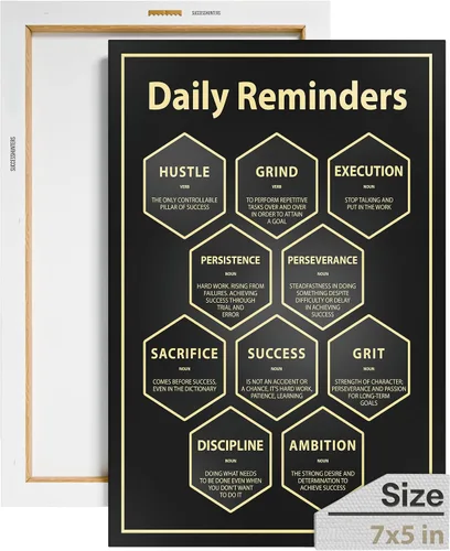 Vista 64 de Decoración de pared motivacional - 10 reglas para el zen - Arte colgante para oficina y dormitorio, decoración de pared inspiradora, obra de arte