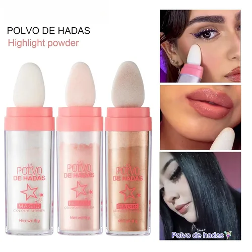Vista 9 de 2 unidades de Polvo De Hadas Fairy Dust polvo resaltador - Polvo para contornear todo el cuerpo y clavícula perlado para cara y ojos, purpurina #01