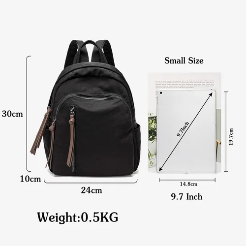 Vista 6 de FANDARE - Mochila para mujer, estilo informal, para niñas, Negro), CC-AA006