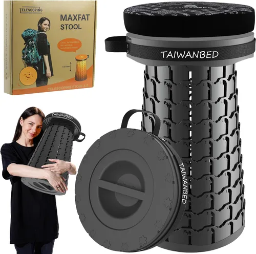 Vista 9 de Taburete plegable mejorado de 18.1 pulgadas con correa ajustable, taburete plegable ligero, capacidad de carga de 600 libras, taburete de campamento