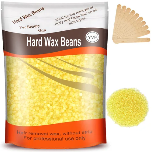 Vista 10 de Cuentas de cera dura para depilación brasileña, cera de perlas en casa para bikini, cara, cejas, piernas, 10.58 oz (10 onzas) con 10 espátulas